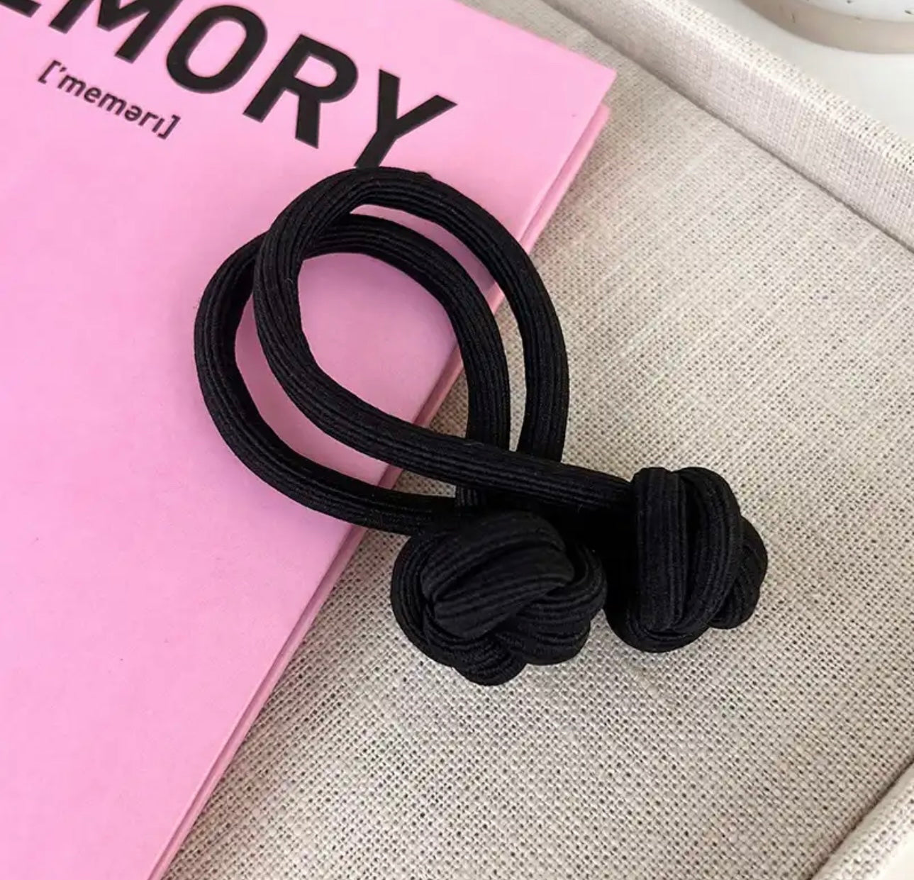 Vintage Chinese Knot Hair Rope Tie black color