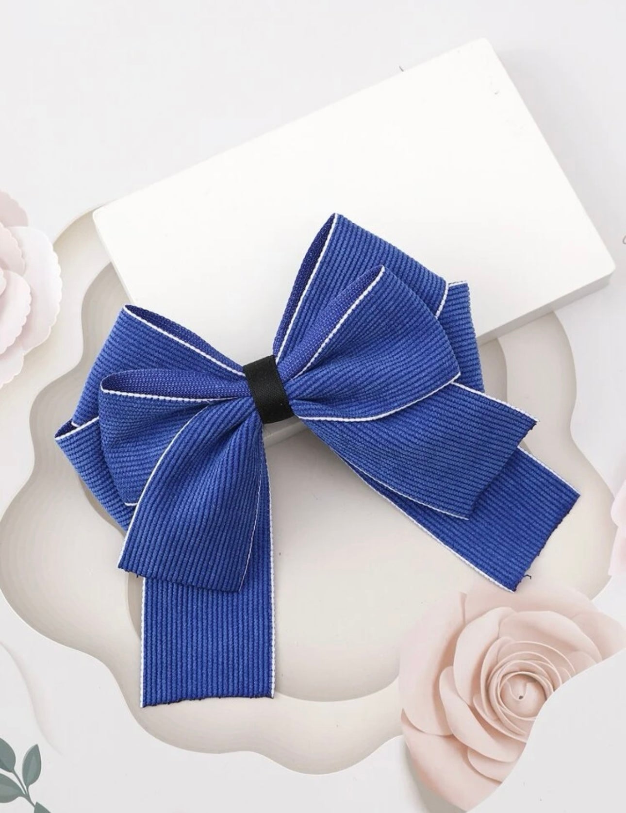 Toddler girls bow blue hair clip