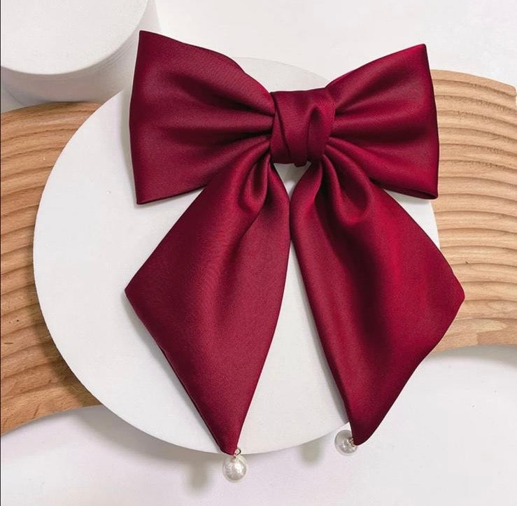 bow hair clips pearl - 2 color376