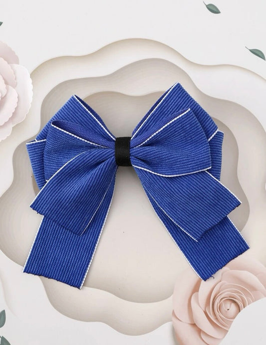 Toddler girls bow blue hair clip