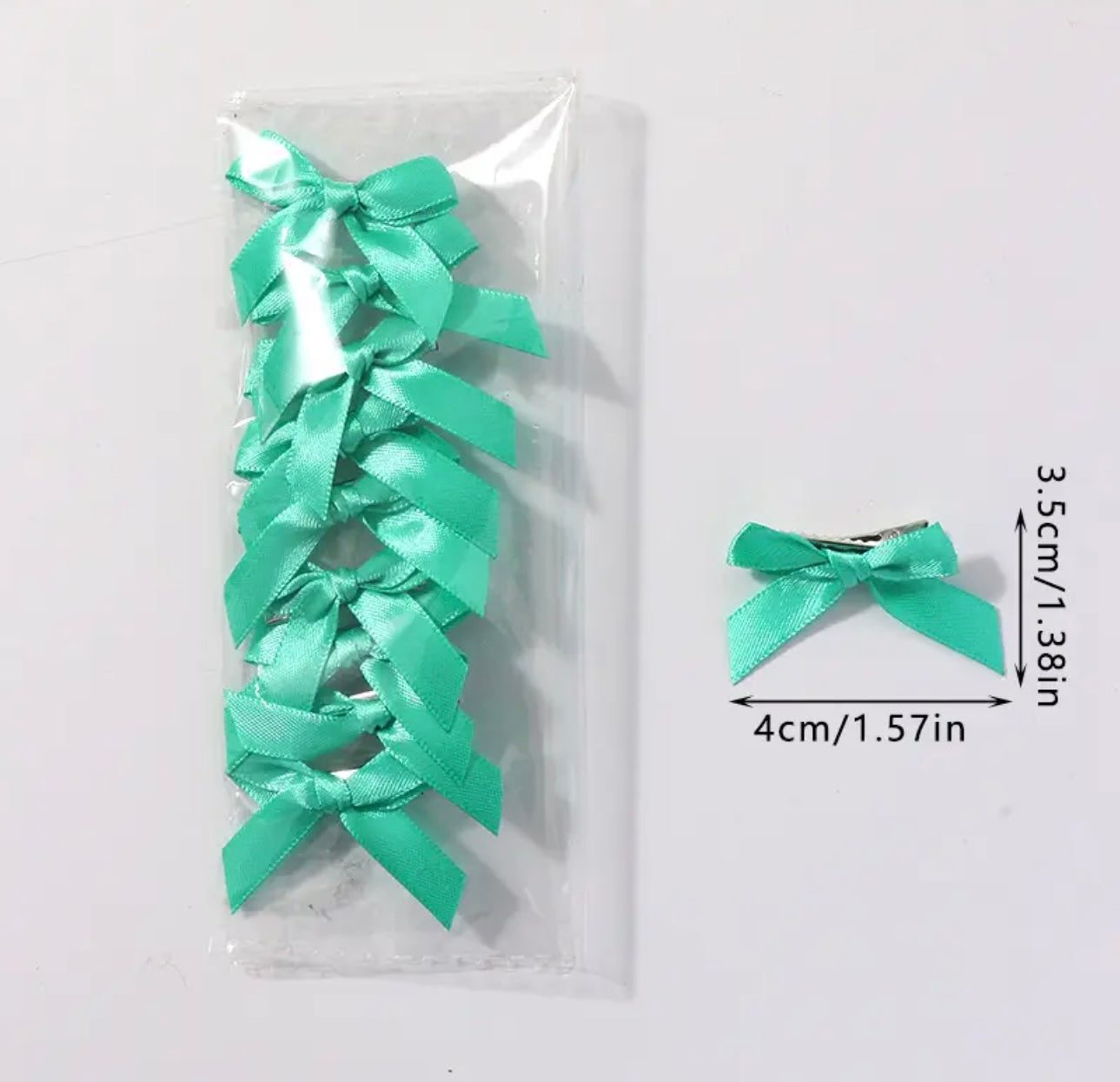 10pcs/pack Children green bowknot Hairclips Students Ribbon bow BBclps