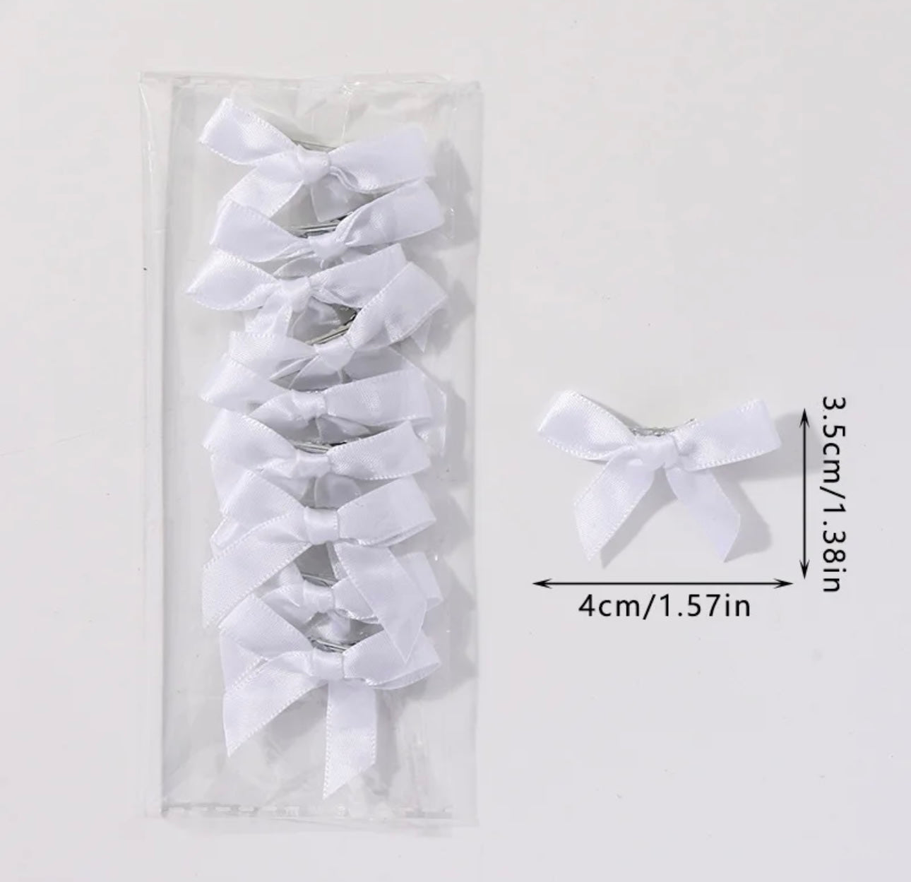 10pcs/pack Children White bowknot Hairclips Students Ribbon bow BBclps