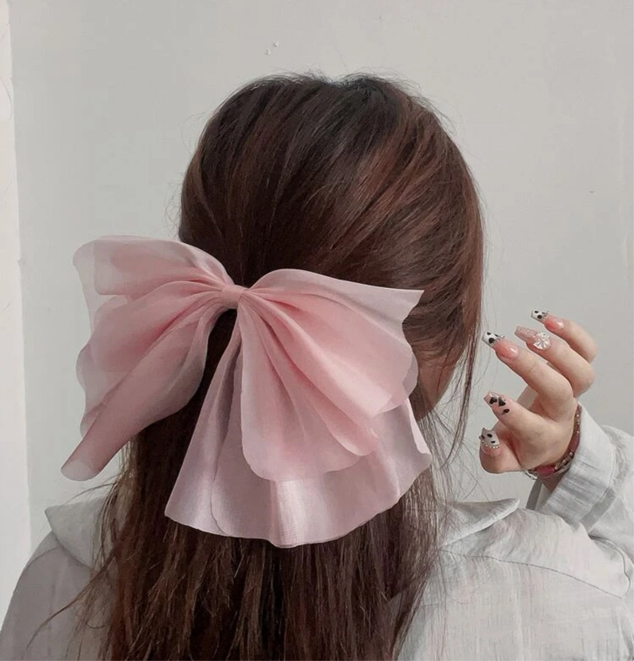 Pink hair bow clips / 1