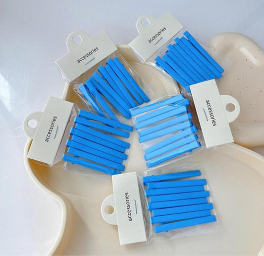 8 pcs metal light blue hair clips / 12