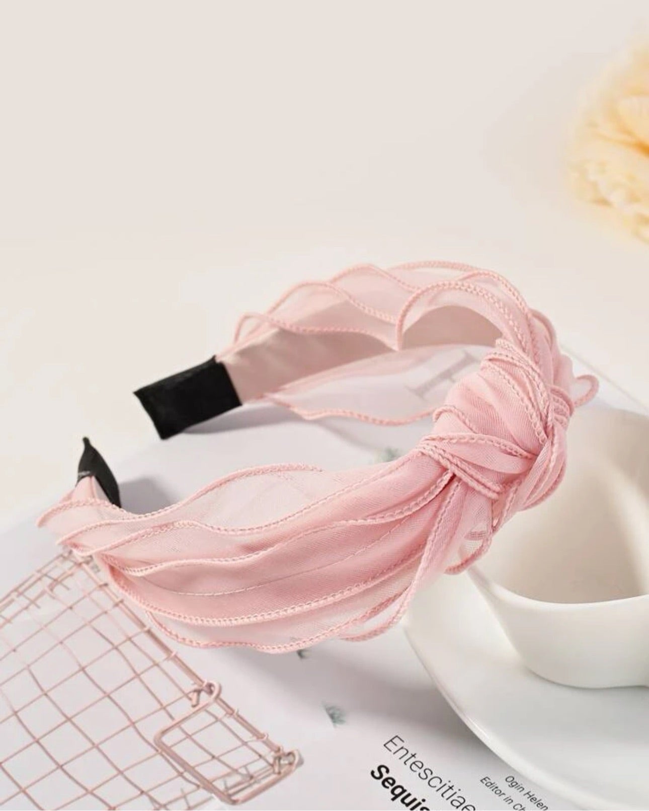 Knot pink wide headband/17