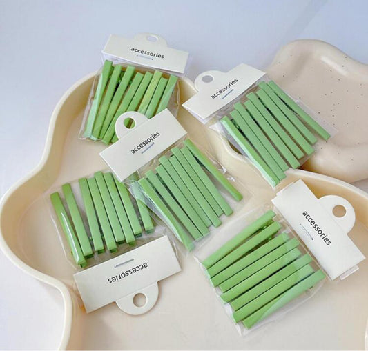 8 pcs metal green hair clips /10