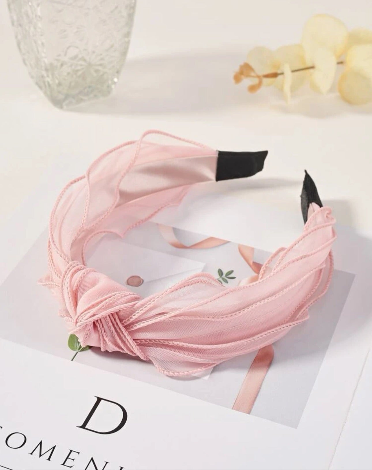 Knot pink wide headband/17