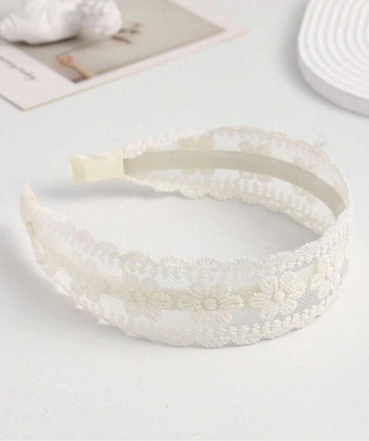 Flower headband white / 8