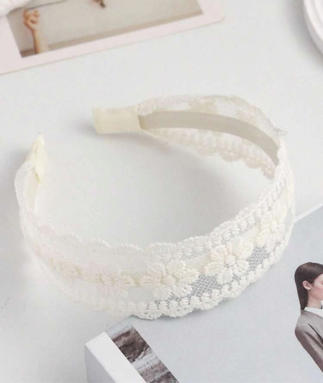 Flower headband white / 8