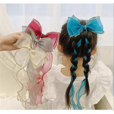 long hair bow clips390