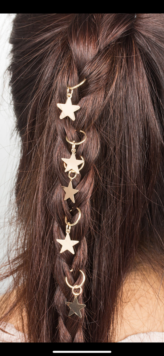 Star gold hair ring 10 pcs