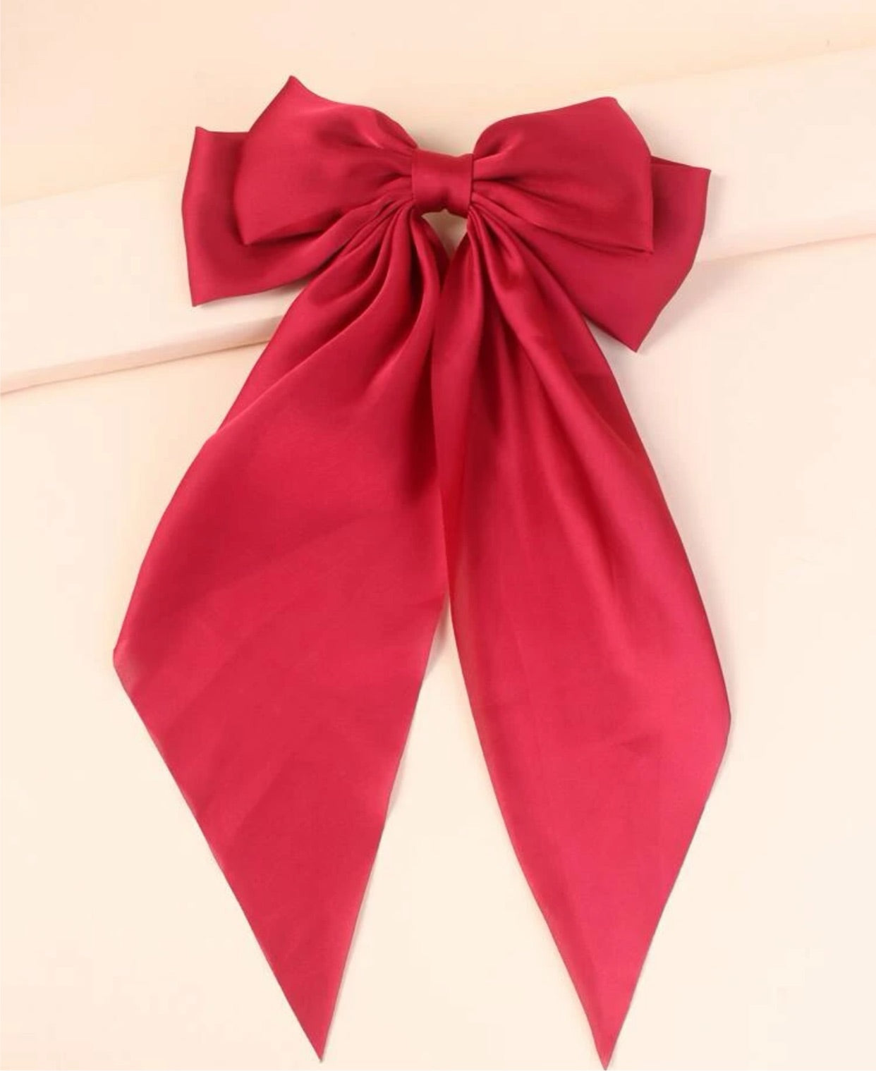 Red hair bow clips big size