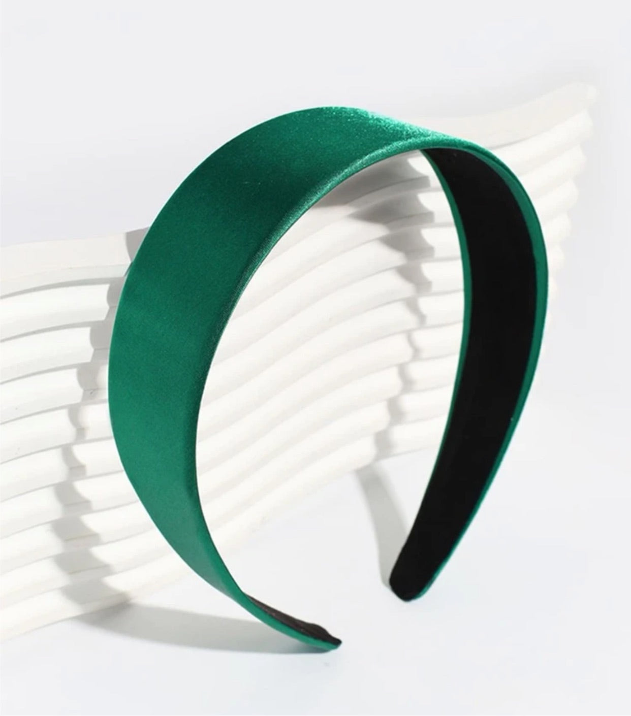 Dark green solid wide headband