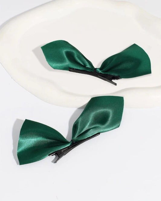 Dark Green hair clips 2 pcs