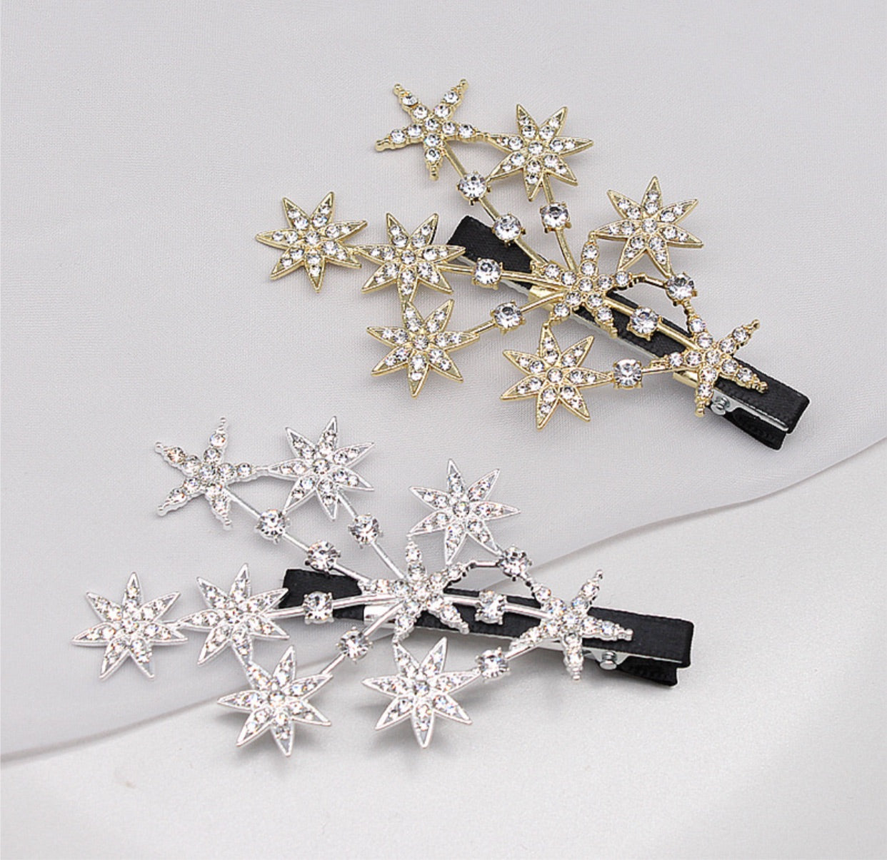 Star gold/silver hair clips