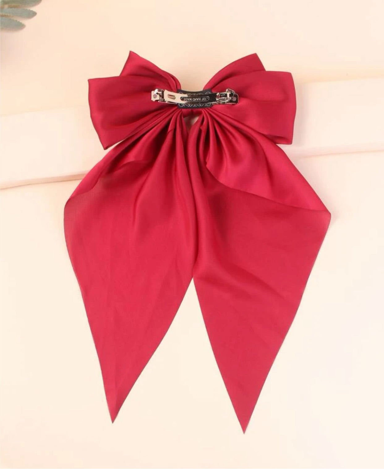 Red hair bow clips big size