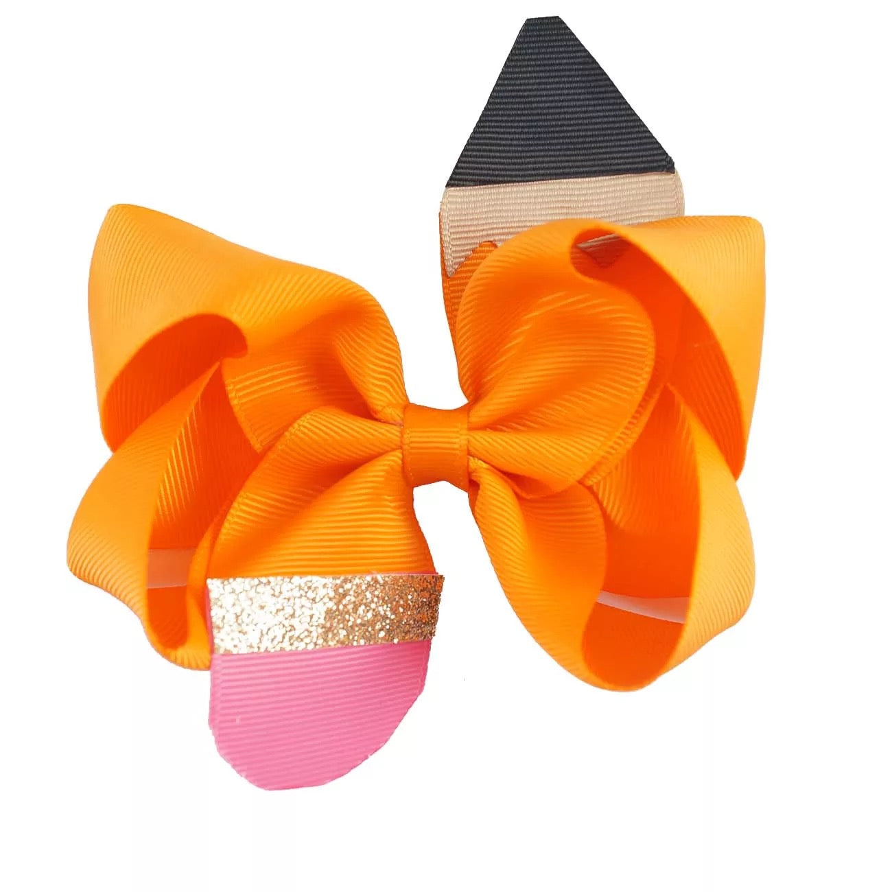 Pencil hair clips orange